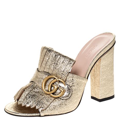 gucci gold marmont mules|gucci handbags sale.